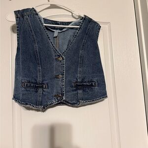 Classic Blue Denim Women's Vest Size L